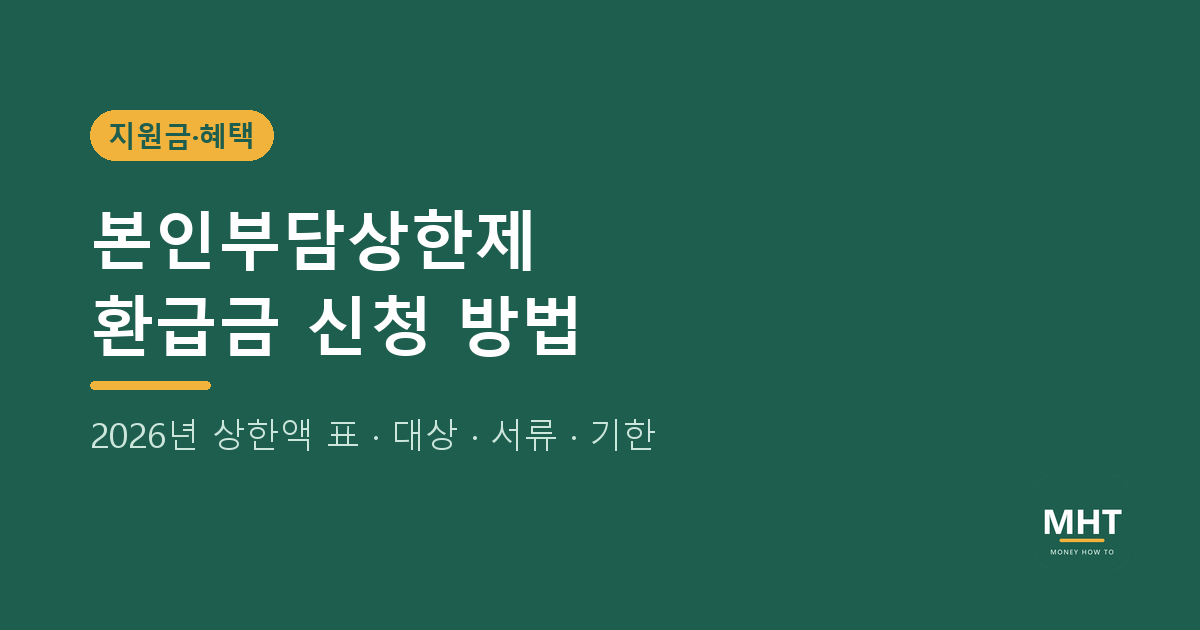 본인부담상한제 환급금 신청 방법: 2026년 상한액 표와 대상·서류·기한 정리